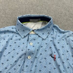 Tasc Golf Polo Shirt Blue Pattern Short Sleeve Athletic‎ Men S Performance